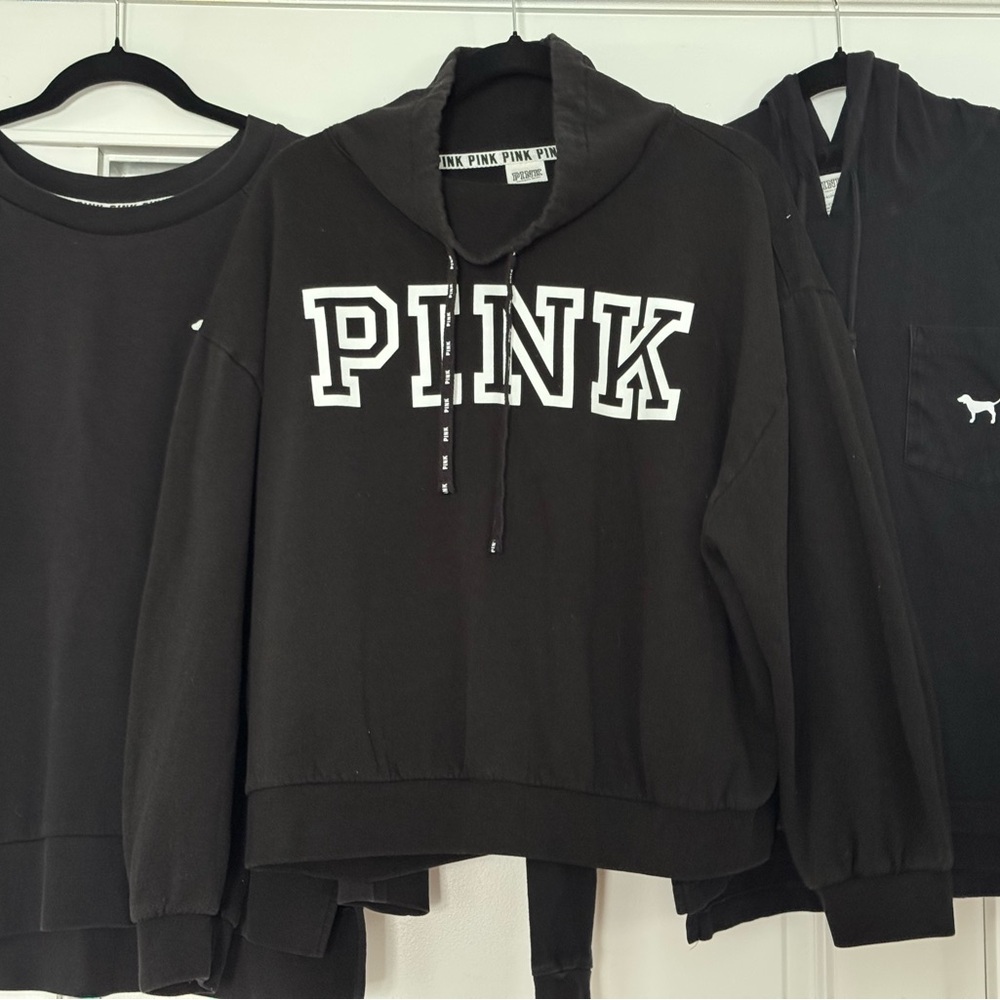 Bundle of 3 Black PINK Victoria’s Secret Sweatshirts